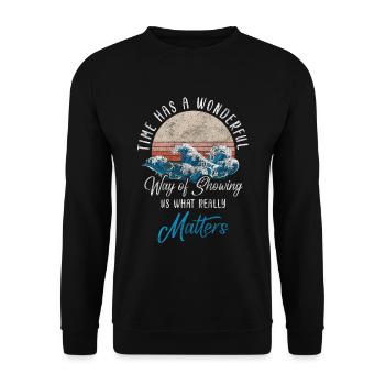 Uhr Leben Kunst - Unisex Pullover - Schwarz - Vorne - Alina (178cm) & Michal (187cm)