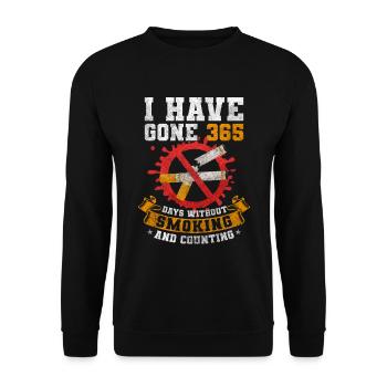 Non-smoking cigarette butt glow stick - Unisex Sweatshirt - black - Front - Alina (178cm) & Michal (187cm)