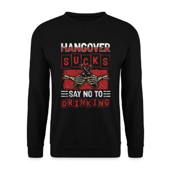 Alcool Non Merci Boire Motivation - Sweat-shirt Unisexe - noir - Devant - Alina (178cm) & Michal (187cm)