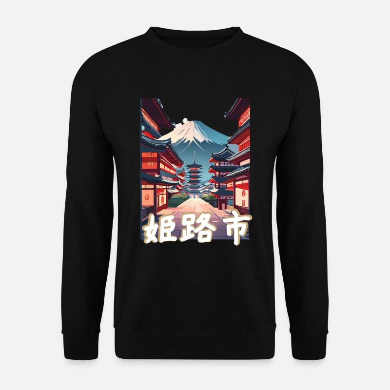 Himeji Fuji View - Unisex Pullover - Schwarz