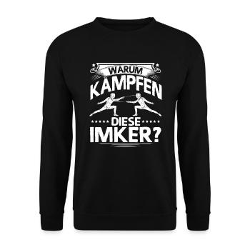 Fechten Fechter Kämpfen Imker Geschenk Fechterin - Unisex Pullover - Schwarz - Vorne - Alina (178cm) & Michal (187cm)