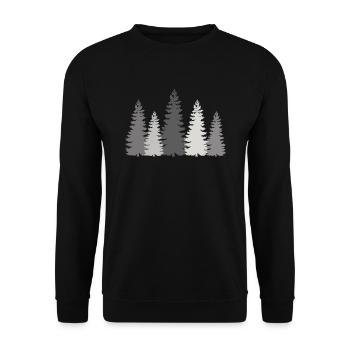 Randonnée Randonneurs Forêt Arbres Sapin Nature en plein air - Sweat-shirt Unisexe - noir - Devant - Alina (178cm) & Michal (187cm)
