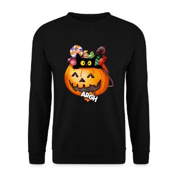 Citrouille halloween et chat noir - Sweat-shirt Unisexe - noir - Devant - Alina (178cm) & Michal (187cm)