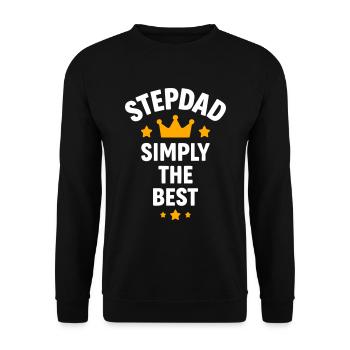 Stiefpapa einfach der Beste - Unisex Pullover - Schwarz - Vorne - Alina (178cm) & Michal (187cm)