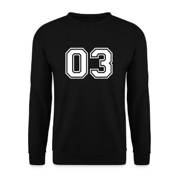 03 - College-Style sport - Jersey Motive - Sweat-shirt Unisexe - noir - Devant - Alina (178cm) & Michal (187cm)