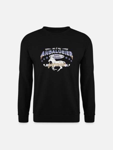 Andalusier Pferd Pferdebesitzer best friends BFF - Unisex Pullover - Schwarz