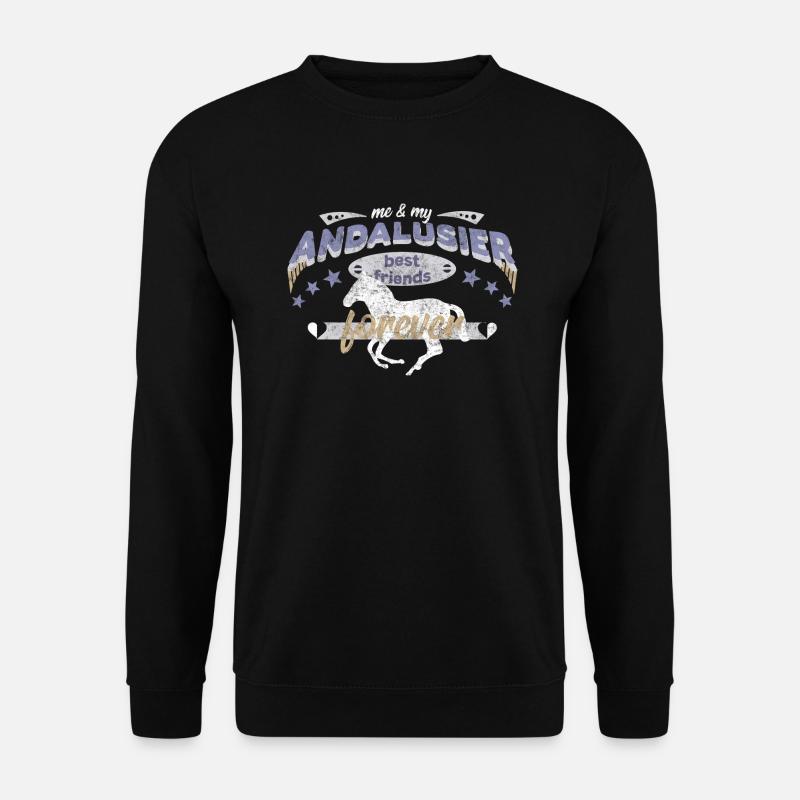 Andalusier Pferd Pferdebesitzer best friends BFF - Unisex Pullover - Schwarz