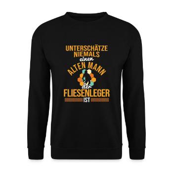 Fliesenleger Handwerker - Unisex Pullover - Schwarz - Vorne - Alina (178cm) & Michal (187cm)