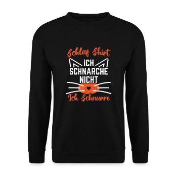 Faultier Schlafen Sprüche - Unisex Pullover - Schwarz - Vorne - Alina (178cm) & Michal (187cm)