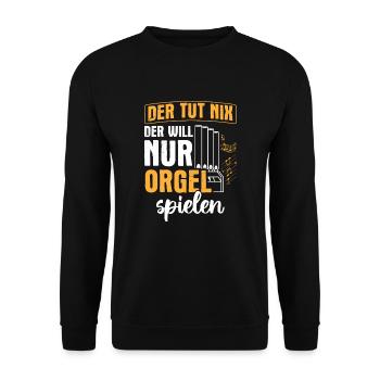 Kirche Orgel Organist - Unisex Pullover - Schwarz - Vorne - Alina (178cm) & Michal (187cm)