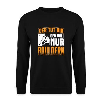 Boulderer Klettern Bouldern - Unisex Pullover - Schwarz - Vorne - Alina (178cm) & Michal (187cm)