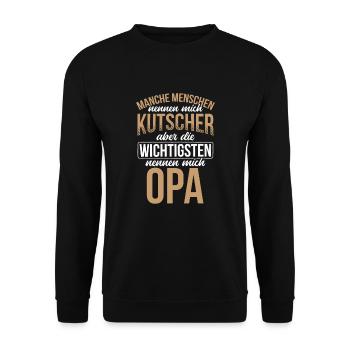 Kutsche Kutscher Geschenkidee - Unisex Pullover - Schwarz - Vorne - Alina (178cm) & Michal (187cm)
