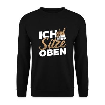 Geschenkidee Saunieren Sauna - Unisex Pullover - Schwarz - Vorne - Alina (178cm) & Michal (187cm)
