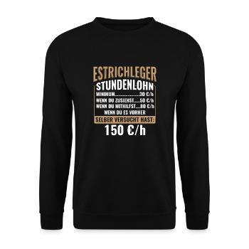 Estrich Estrichleger - Unisex Pullover - Schwarz - Vorne - Alina (178cm) & Michal (187cm)
