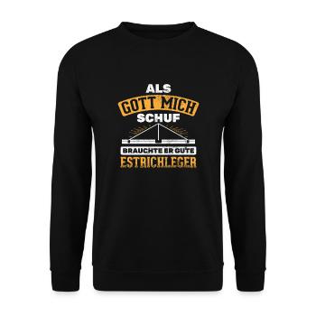 Estrich Estrichleger Handwerk - Unisex Pullover - Schwarz - Vorne - Alina (178cm) & Michal (187cm)