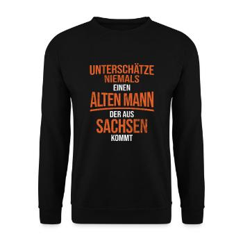 Sachsen Sächsisch - Unisex Pullover - Schwarz - Vorne - Alina (178cm) & Michal (187cm)