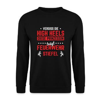 Feuerwehrmann Freiwillige Feuerwehr Feuerwehr - Unisex Pullover - Schwarz - Vorne - Alina (178cm) & Michal (187cm)