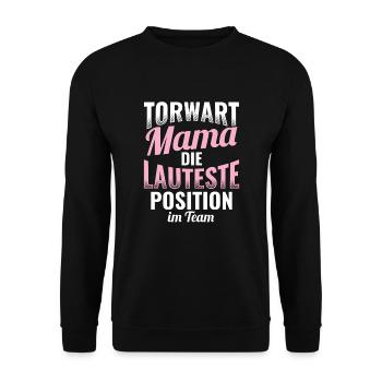 Fußball Geschenkidee Torwart - Unisex Pullover - Schwarz - Vorne - Alina (178cm) & Michal (187cm)