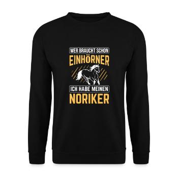 Noriker Pferd Pferde - Unisex Pullover - Schwarz - Vorne - Alina (178cm) & Michal (187cm)