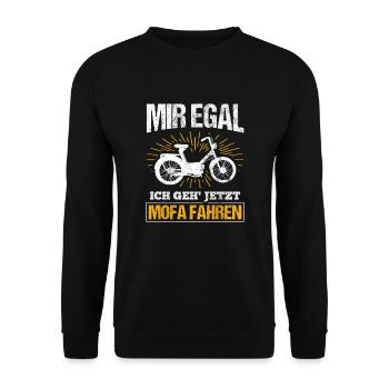Mofa Moped - Unisex Pullover - Schwarz - Vorne - Alina (178cm) & Michal (187cm)