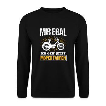 Geschenk Mofa Moped - Unisex Pullover - Schwarz - Vorne - Alina (178cm) & Michal (187cm)