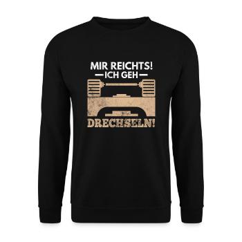 Drechseln Drechsler Drehen - Unisex Pullover - Schwarz - Vorne - Alina (178cm) & Michal (187cm)