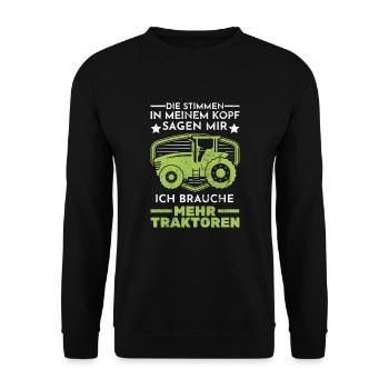 Traktor Landwirtschaft - Unisex Pullover - Schwarz - Vorne - Alina (178cm) & Michal (187cm)