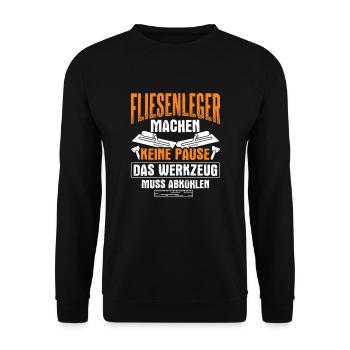 Fliesenleger Handwerker - Unisex Pullover - Schwarz - Vorne - Alina (178cm) & Michal (187cm)