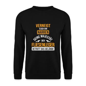 Fliesenleger Handwerker Fliesen - Unisex Pullover - Schwarz - Vorne - Alina (178cm) & Michal (187cm)