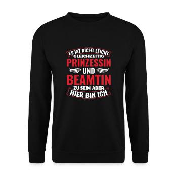 Beamter Arbeit Beamte - Unisex Pullover - Schwarz - Vorne - Alina (178cm) & Michal (187cm)