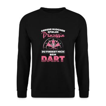 Dart Darts Dartspieler - Unisex Pullover - Schwarz - Vorne - Alina (178cm) & Michal (187cm)
