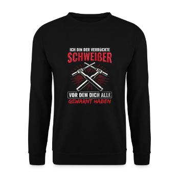 Schweißer Schweißen - Unisex Pullover - Schwarz - Vorne - Alina (178cm) & Michal (187cm)