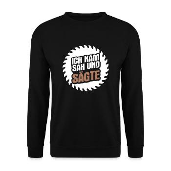Kettensäge Geboren - Unisex Pullover - Schwarz - Vorne - Alina (178cm) & Michal (187cm)