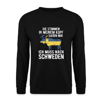 Schweden Schwedisch Skandinavien - Unisex Pullover - Schwarz - Vorne - Alina (178cm) & Michal (187cm)