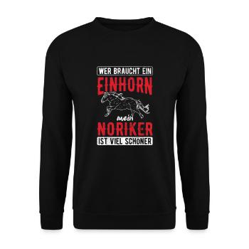 Pferd Noriker Pferde - Unisex Pullover - Schwarz - Vorne - Alina (178cm) & Michal (187cm)