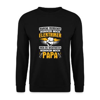 Elektriker Elektrik - Unisex Pullover - Schwarz - Vorne - Alina (178cm) & Michal (187cm)