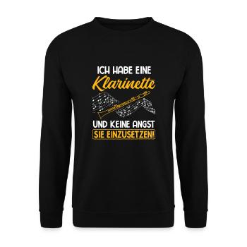Klarinette Instrument Orchester - Unisex Pullover - Schwarz - Vorne - Alina (178cm) & Michal (187cm)