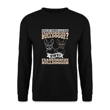 French Bulldog French Bulldog - Unisex Sweatshirt - black - Front - Alina (178cm) & Michal (187cm)