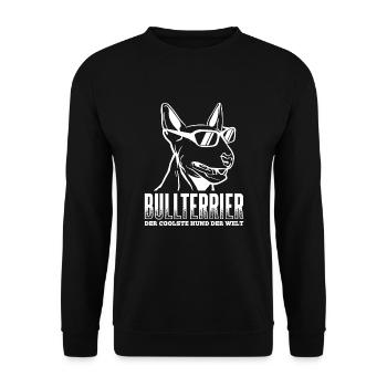 Bullterrier Hunde - Unisex Pullover - Schwarz - Vorne - Alina (178cm) & Michal (187cm)