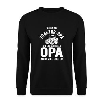 Traktor Landwirtschaft Bauer - Unisex Pullover - Schwarz - Vorne - Alina (178cm) & Michal (187cm)