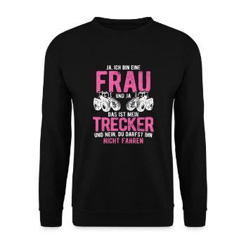 Traktor Bauer - Unisex Pullover - Schwarz - Vorne - Alina (178cm) & Michal (187cm)