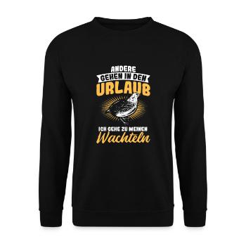 Wachtel Wachteln - Unisex Pullover - Schwarz - Vorne - Alina (178cm) & Michal (187cm)