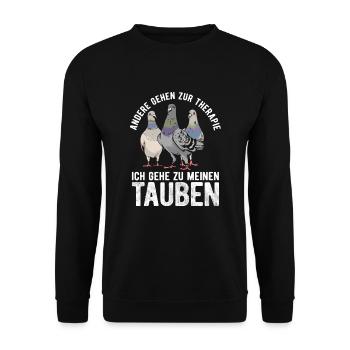 Taube Tauben Vogel - Unisex Pullover - Schwarz - Vorne - Alina (178cm) & Michal (187cm)