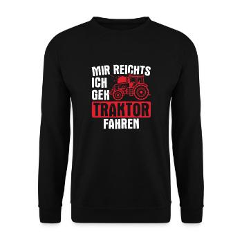 Traktor Landwirtschaft Bauer - Unisex Pullover - Schwarz - Vorne - Alina (178cm) & Michal (187cm)