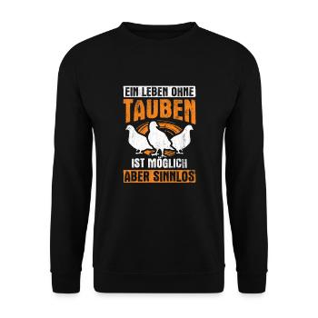 Taube Tauben Vogel - Unisex Pullover - Schwarz - Vorne - Alina (178cm) & Michal (187cm)