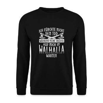 Wikinger Odin Thor - Unisex Pullover - Schwarz - Vorne - Alina (178cm) & Michal (187cm)