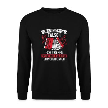 Akkordeon Instrument Musik - Unisex Pullover - Schwarz - Vorne - Alina (178cm) & Michal (187cm)