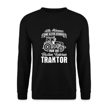 Traktor Bauer - Unisex Pullover - Schwarz - Vorne - Alina (178cm) & Michal (187cm)