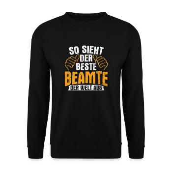 So Sieht Bester Beamte Der Welt Aus Beamter - Unisex Pullover - Schwarz - Vorne - Alina (178cm) & Michal (187cm)