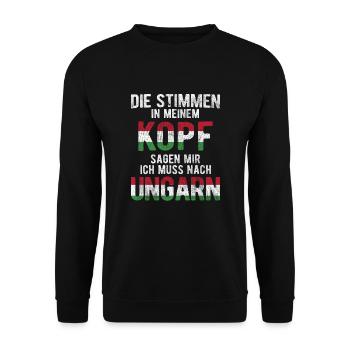 Ungarn Flagge - Unisex Pullover - Schwarz - Vorne - Alina (178cm) & Michal (187cm)
